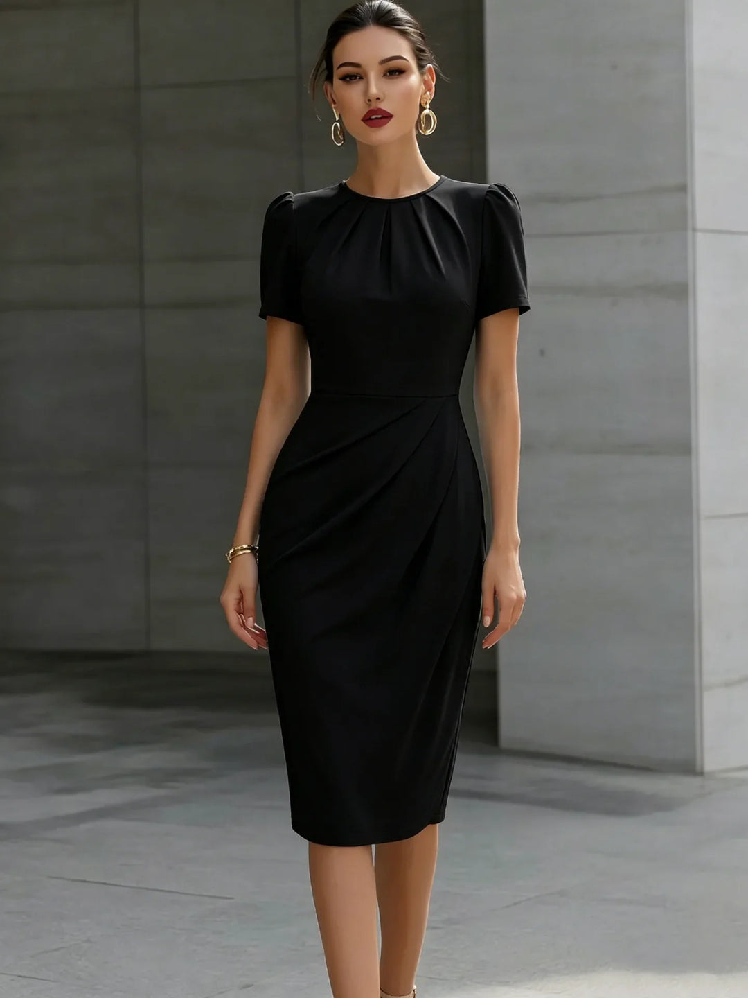Veronica Waist Cinched Midi Dress