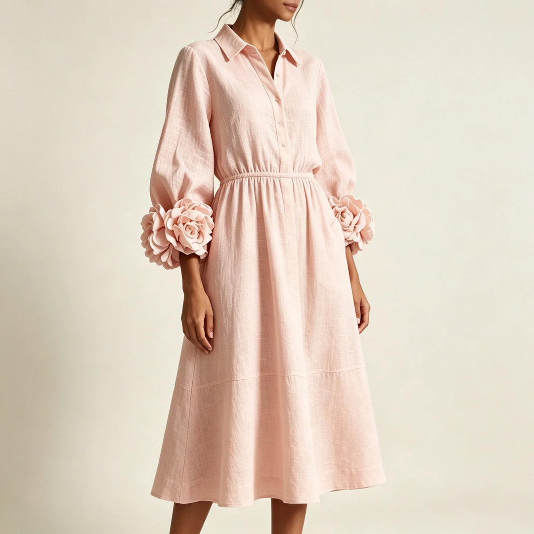 Anouk Floral Cuff Midi Dress