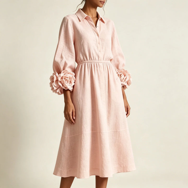 Anouk Floral Cuff Midi Dress
