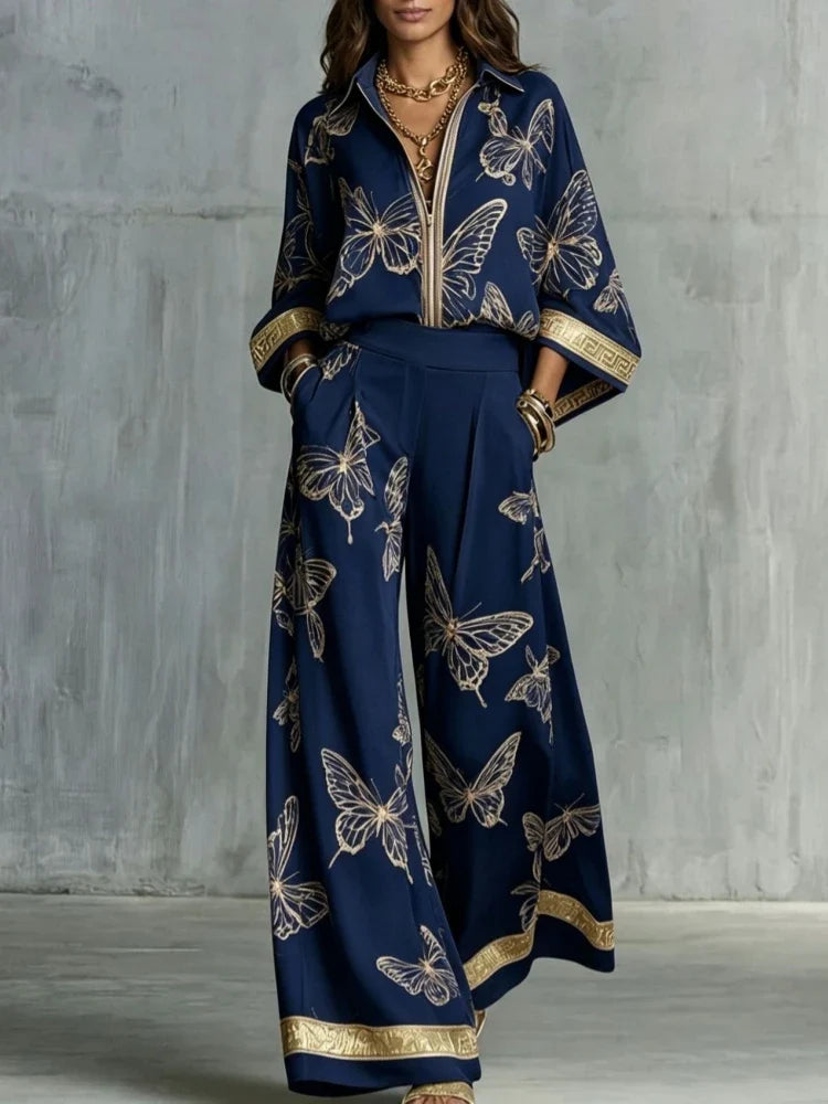 Brialia Butterfly Print Lounge Set