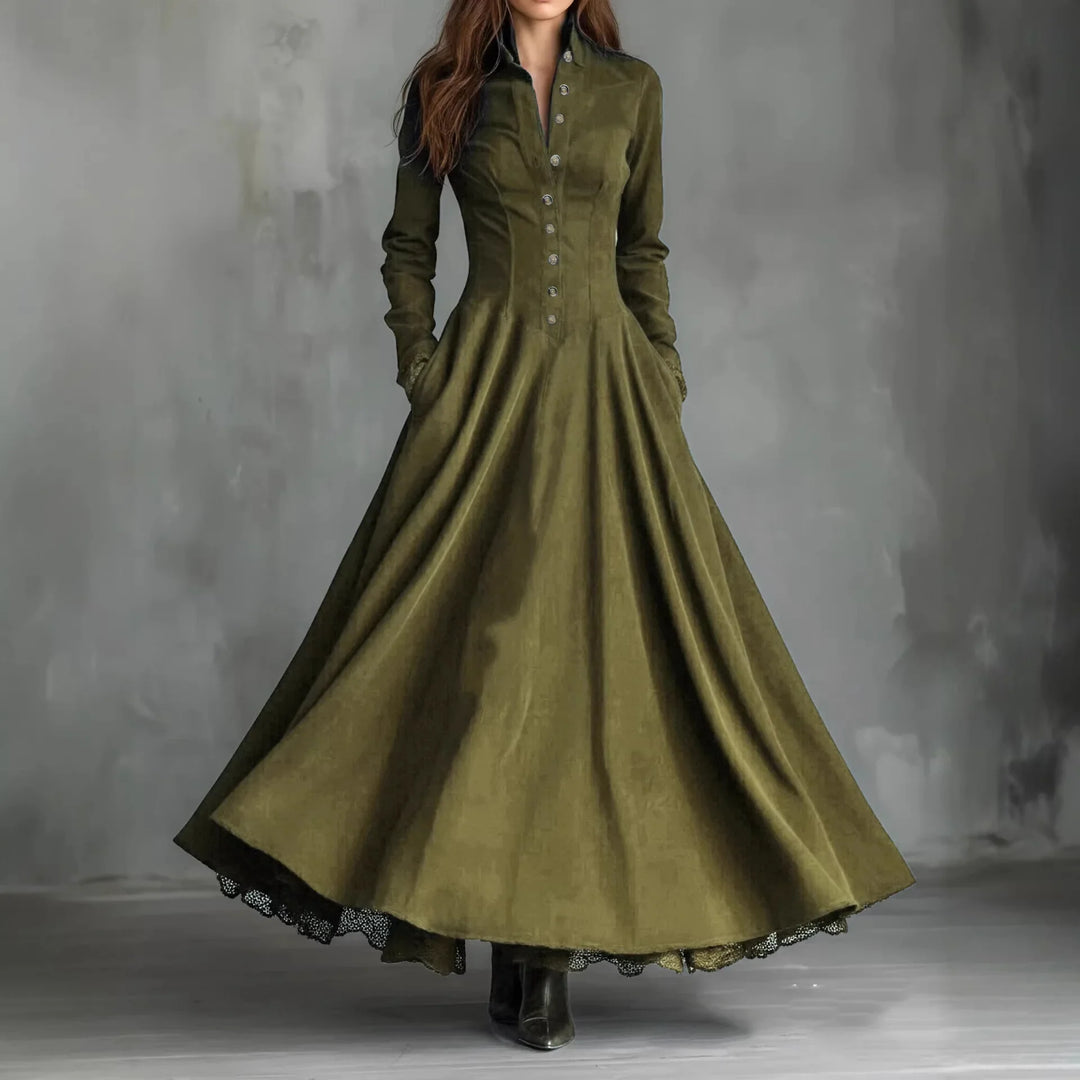 Lenara Faux Suede Maxi Dress