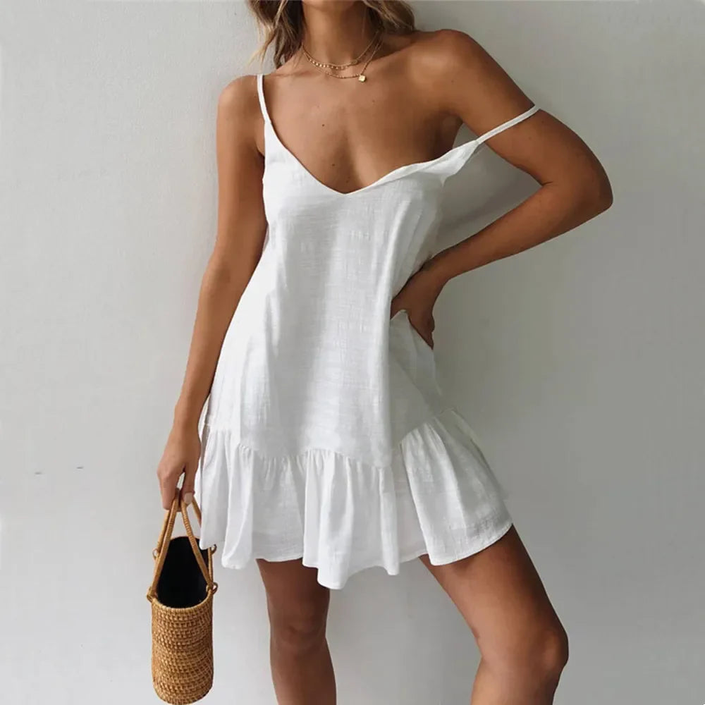 Shiloh Linen Ruffle Dress