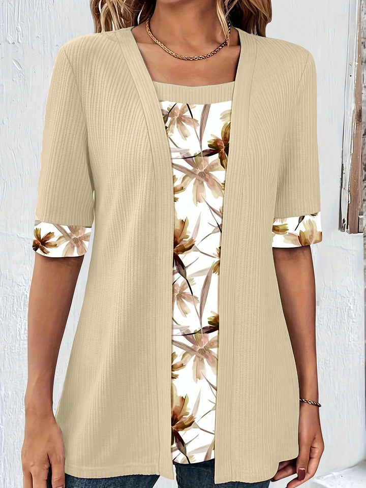 Elanique Casual Floral Two-Piece Set