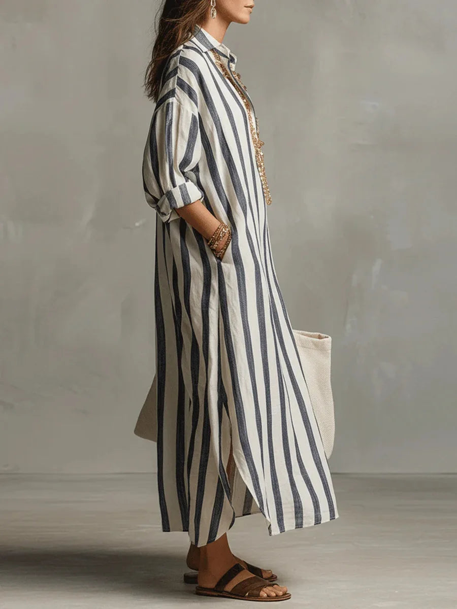 Cassie Linen Long Shirt Dress
