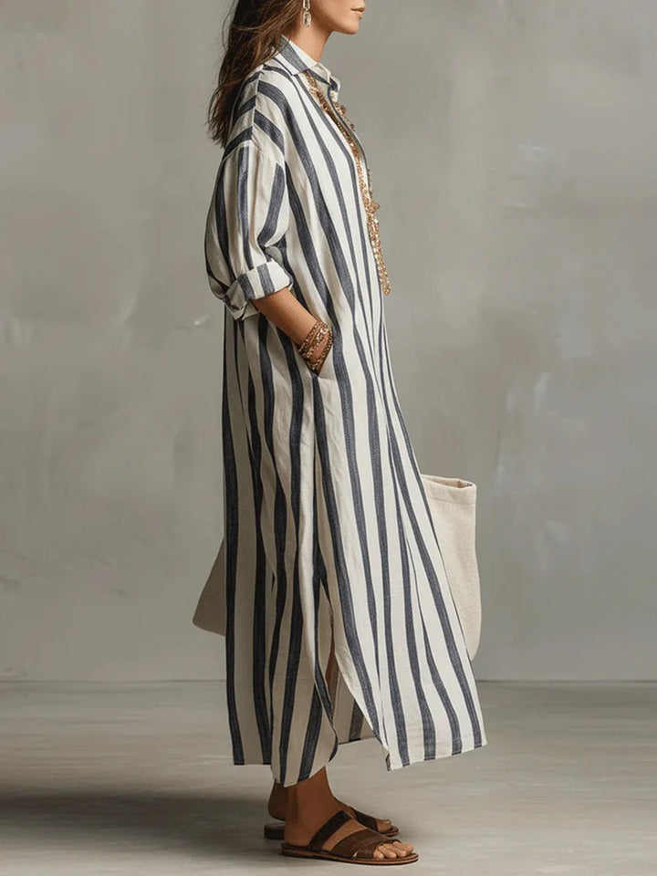 Cassie Linen Long Shirt Dress