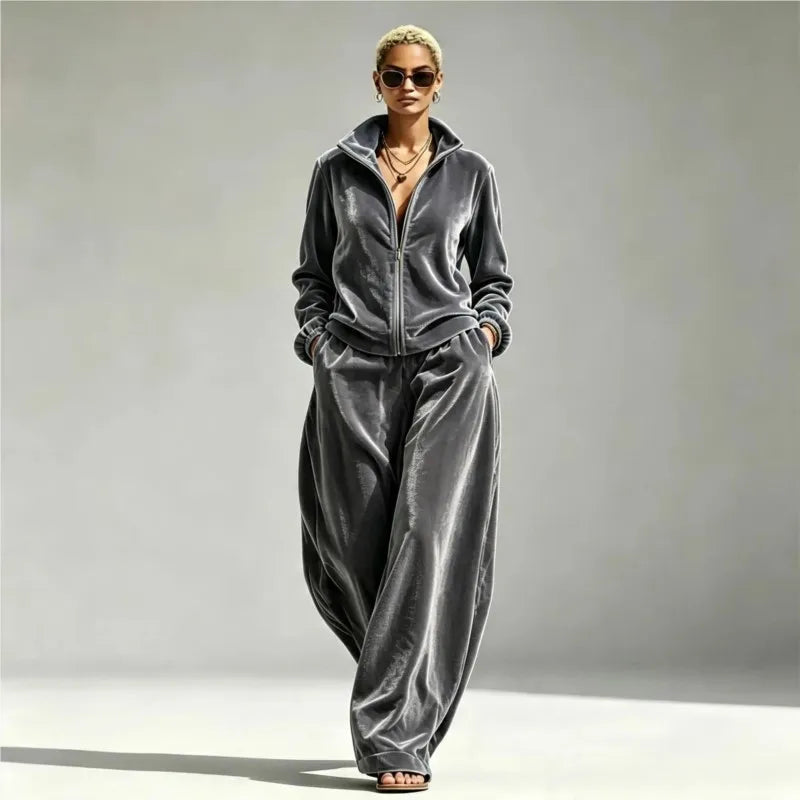 Jocelyn Zip Front Two-Piece Set