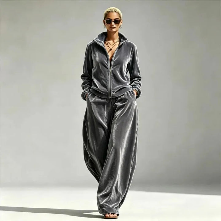 Talia Zip Front Two-Piece Set