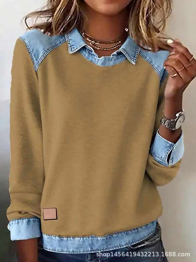 Simone Ribbed Denim Pullover
