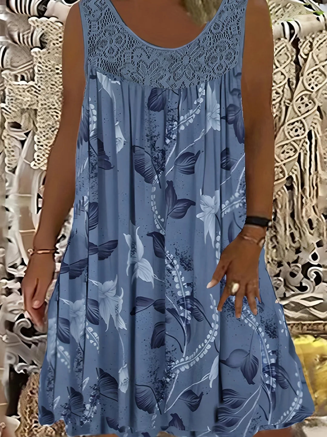Orisse Casual Floral Midi Dress