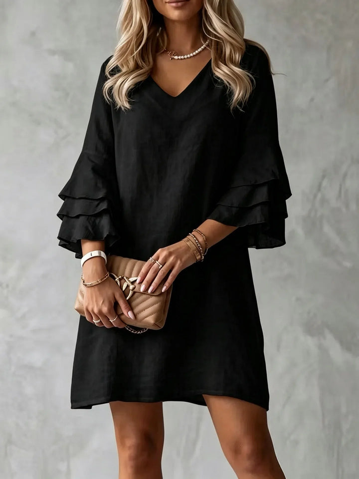 Orlena Ruffle Sleeve Mini Dress