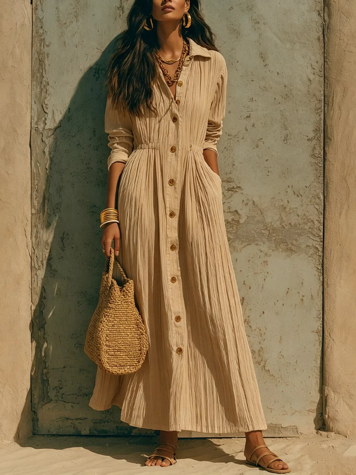Aislin Button Front Maxi Dress
