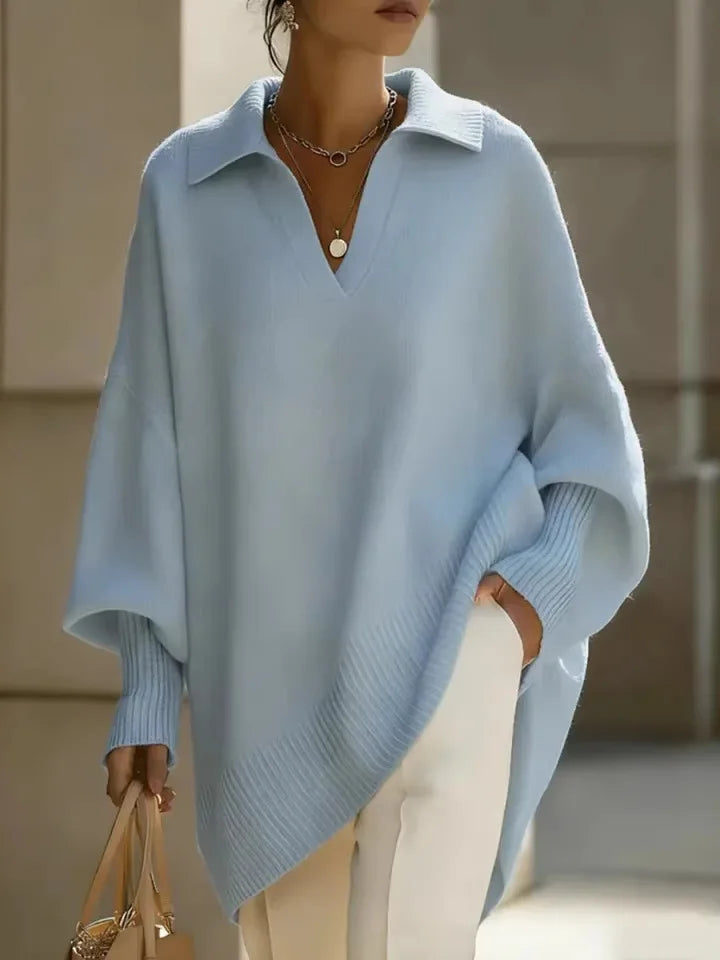 Ava Oversized V Neck Knit Sweater