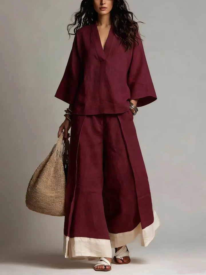 Alice V Neck Linen Set