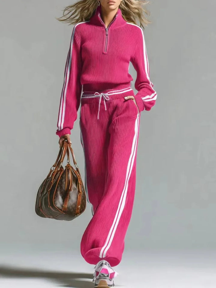 Adalyn Half Zip Ribbed Set
