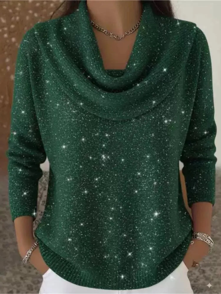 Sadie Cowl Neck Sequin Sweater