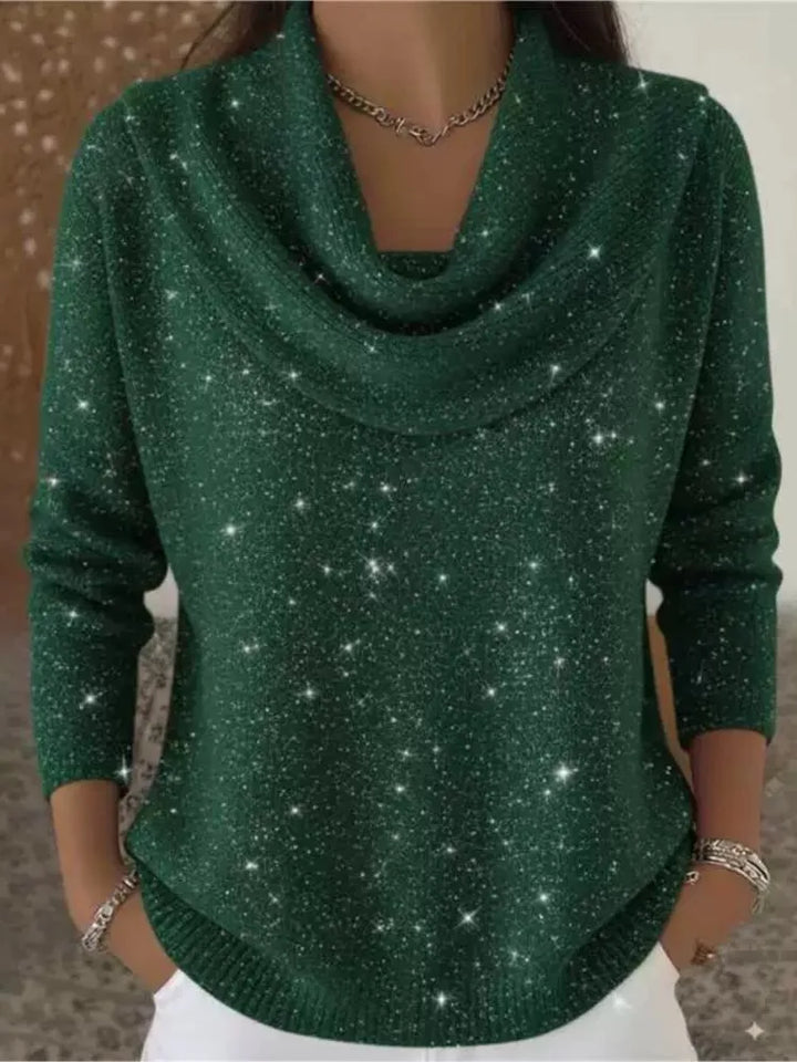 Sadie Cowl Neck Sequin Sweater