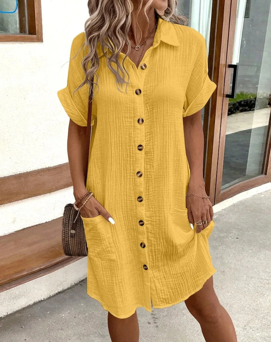 Sia Effortless Short Sleeve Tunic Mini Dress