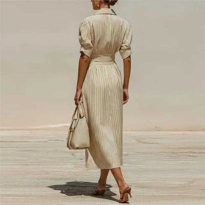 Juliana Striped Shirt Midi Dress