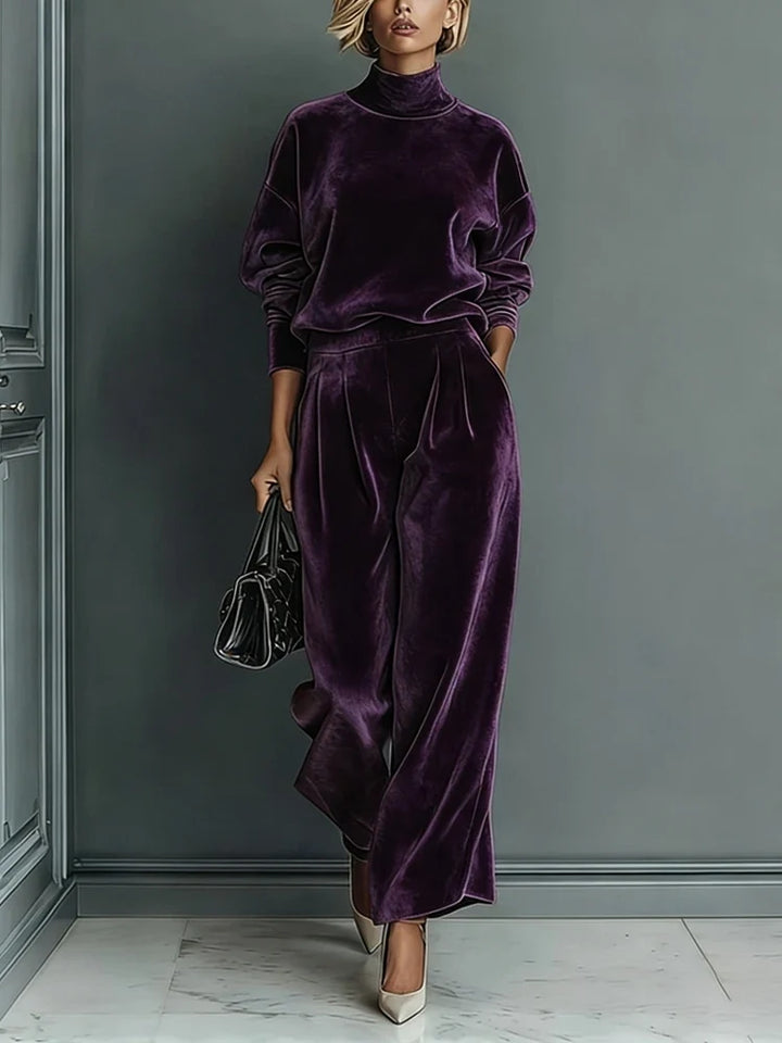 Camille High Neck Velvet Set