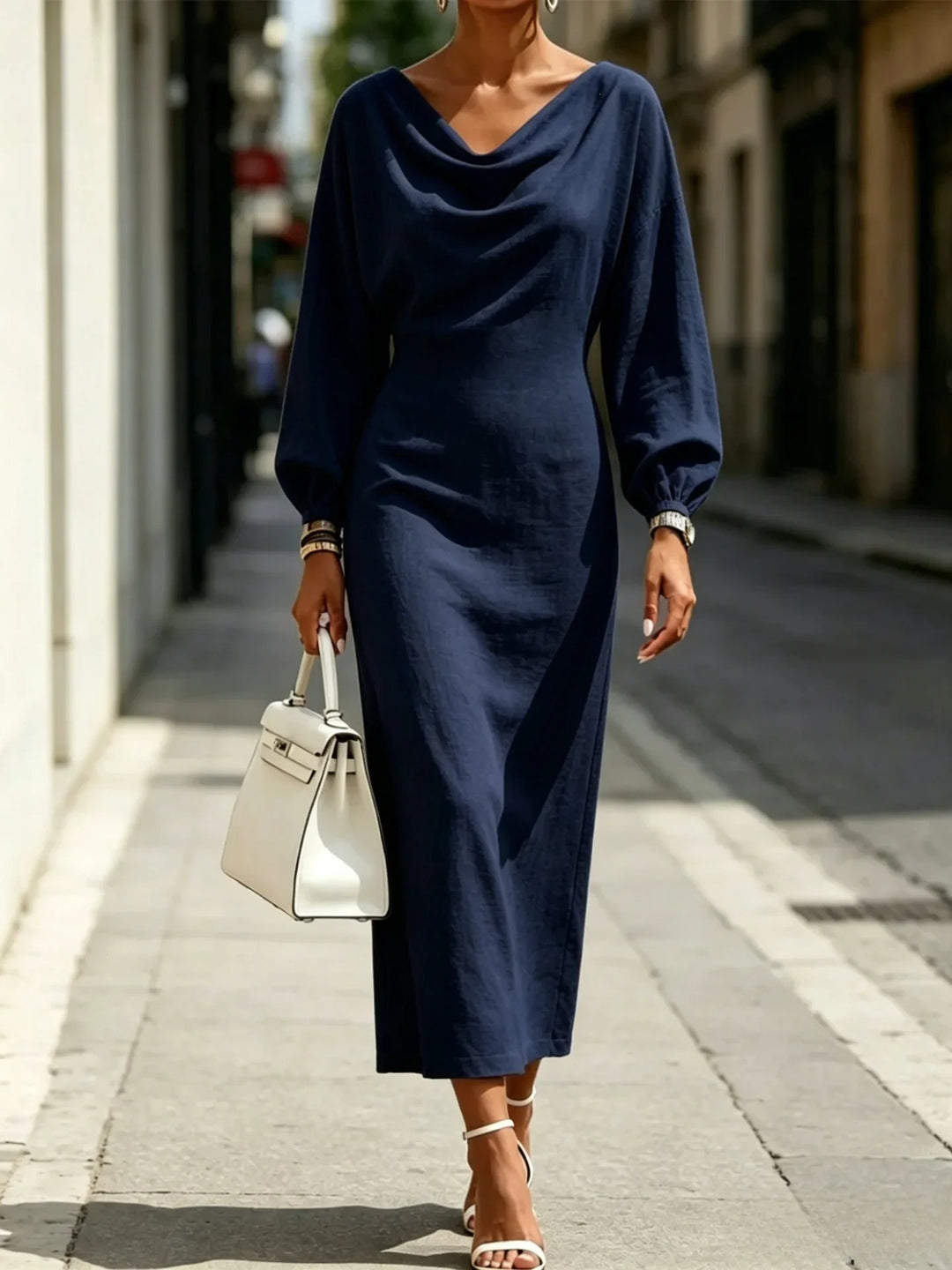 Nerissa Cowl Neck Midi Dress