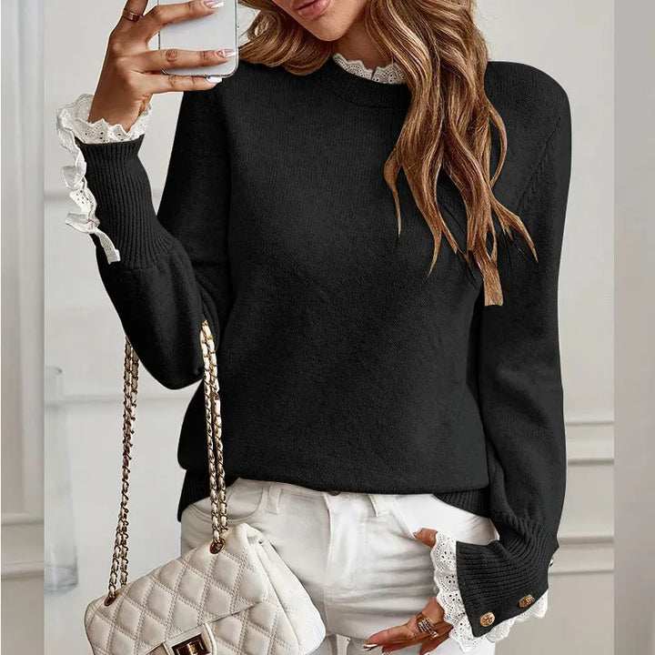 Marisette Lace Trim Pullover