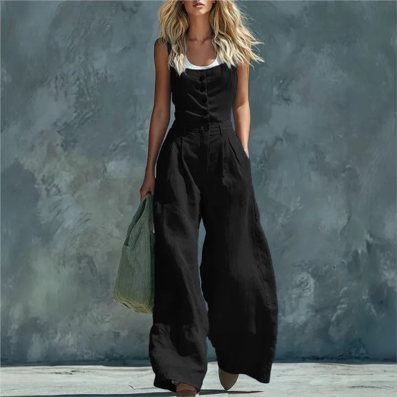 Annika Wide Leg Pocket Jumpsuit