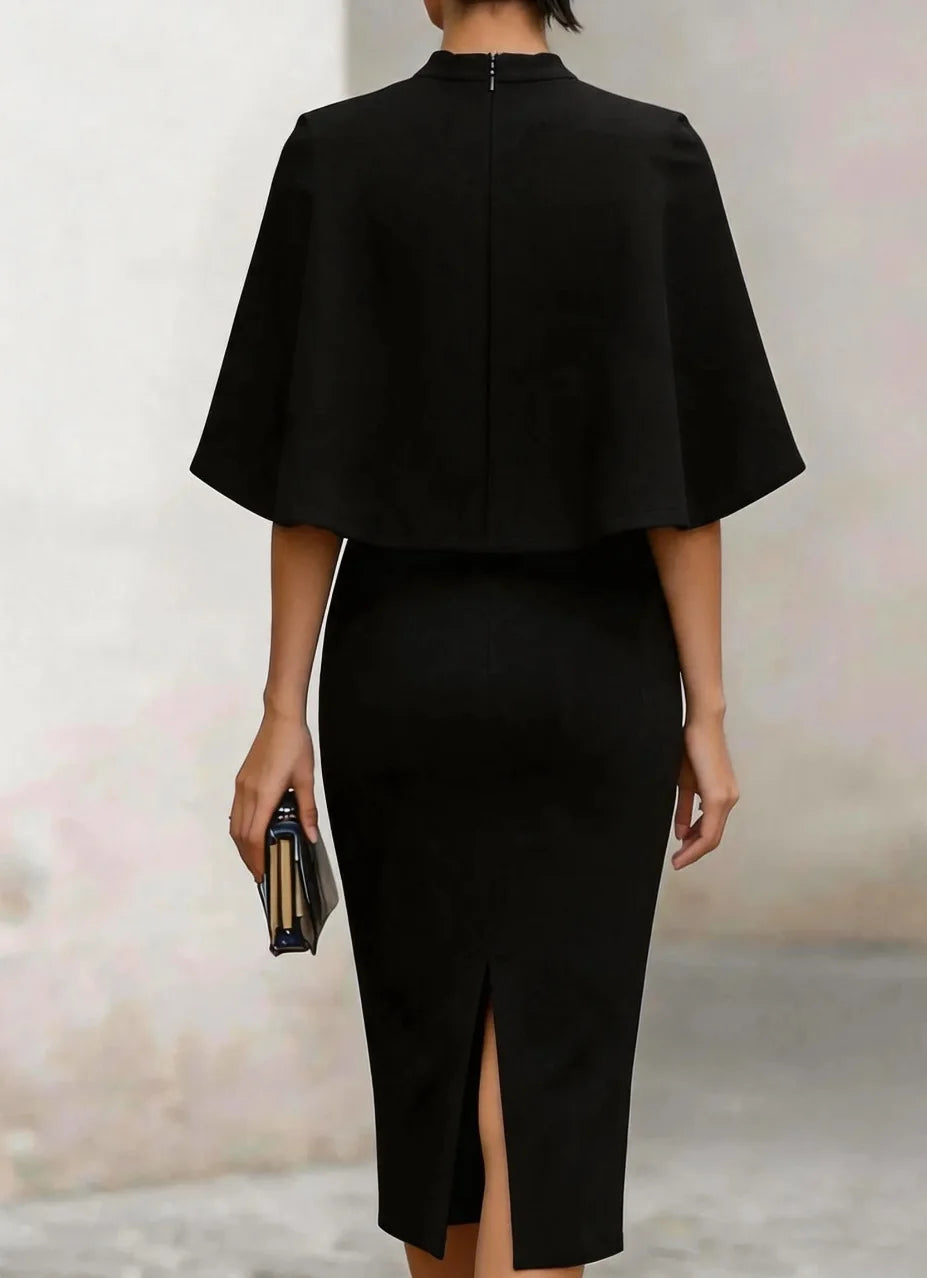 Georgia Cape Sleeve Semi Formal Dress