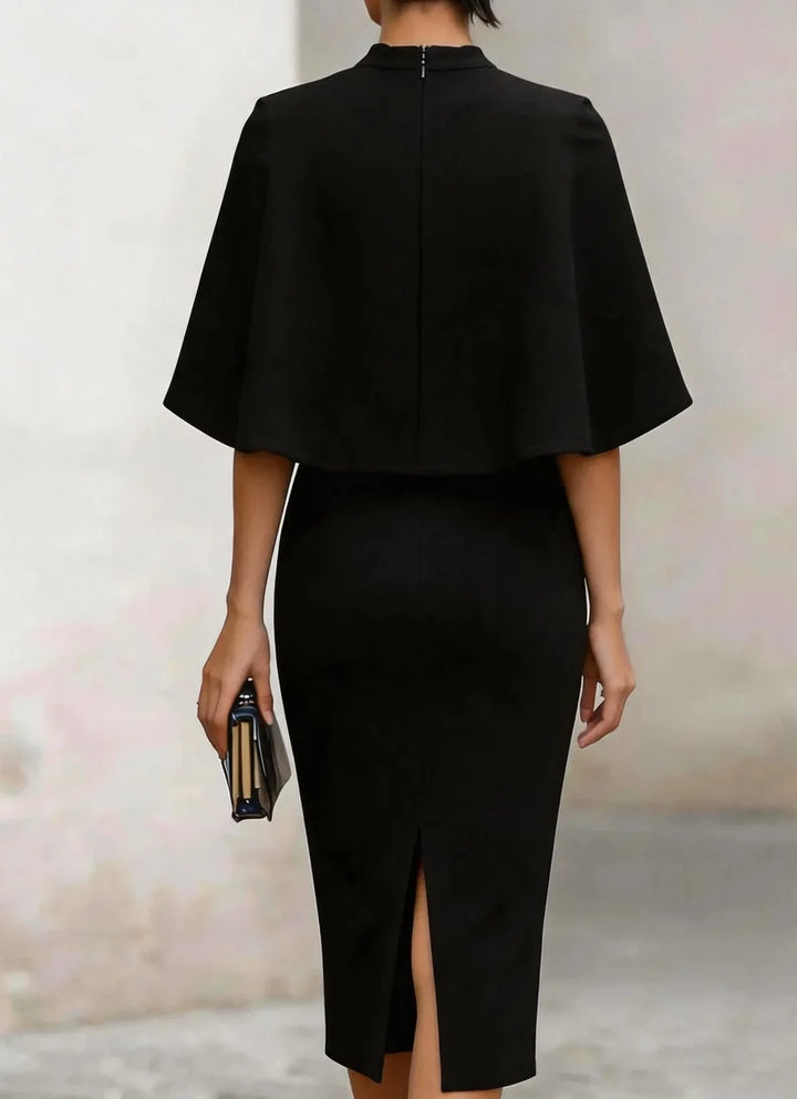 Georgia Cape Sleeve Semi Formal Dress