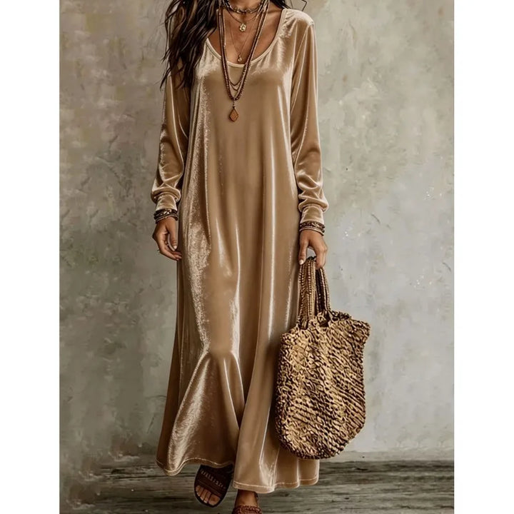 Ivora Velvet Finish Maxi Dress