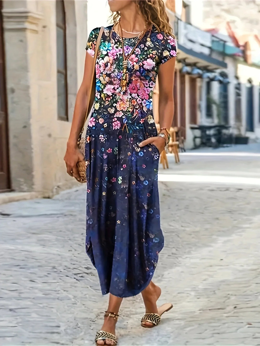 Dione Floral Pocket Midi Dress