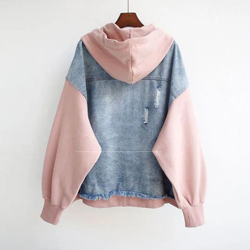 Georgette Hooded Denim Jacket