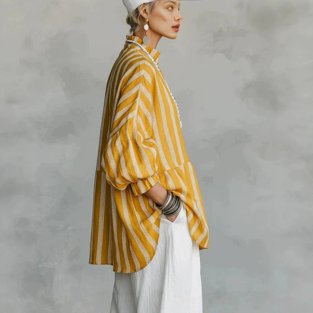Monica Ruffle Neck Blouse