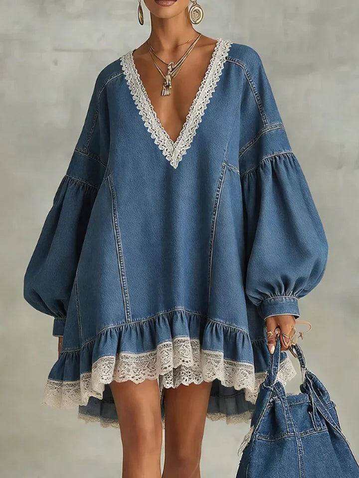 Ginnea Denim Lace Dress