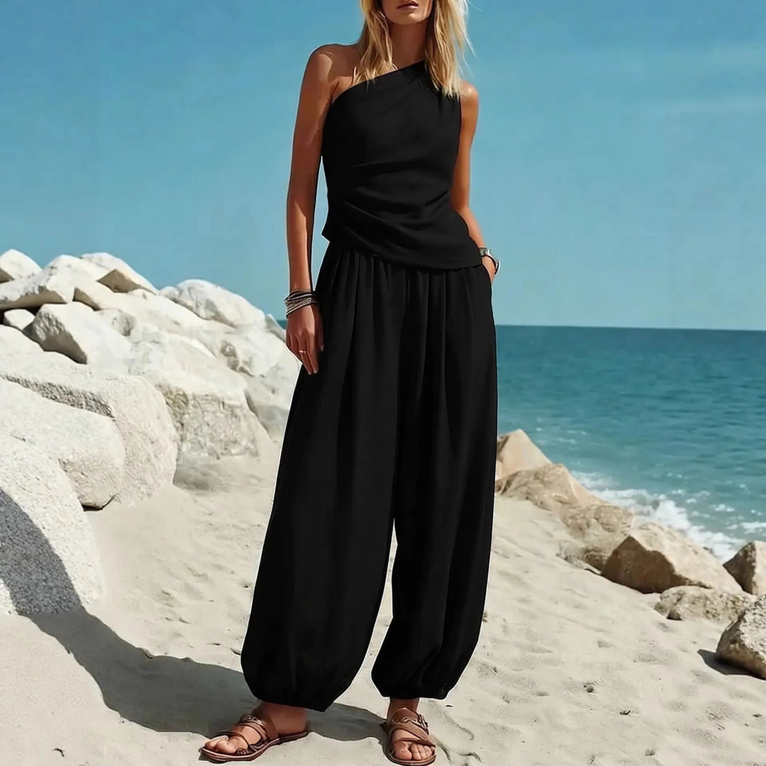 Delaney One Shoulder Trouser Set