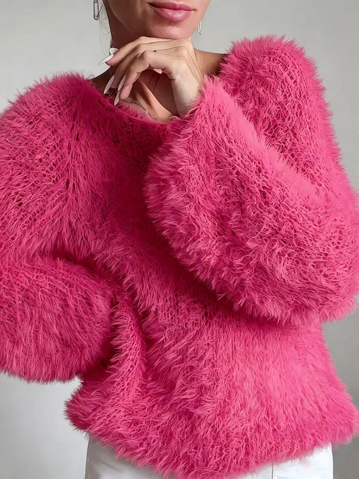 Amelina Fuzzy Knit Sweater
