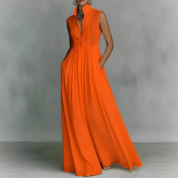 Katie Sleeveless Ruched Maxi Dress