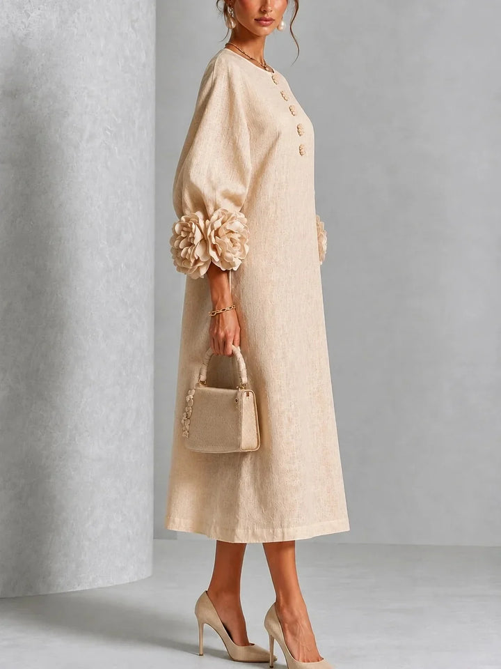 Celestine Lantern Sleeve Midi Dress
