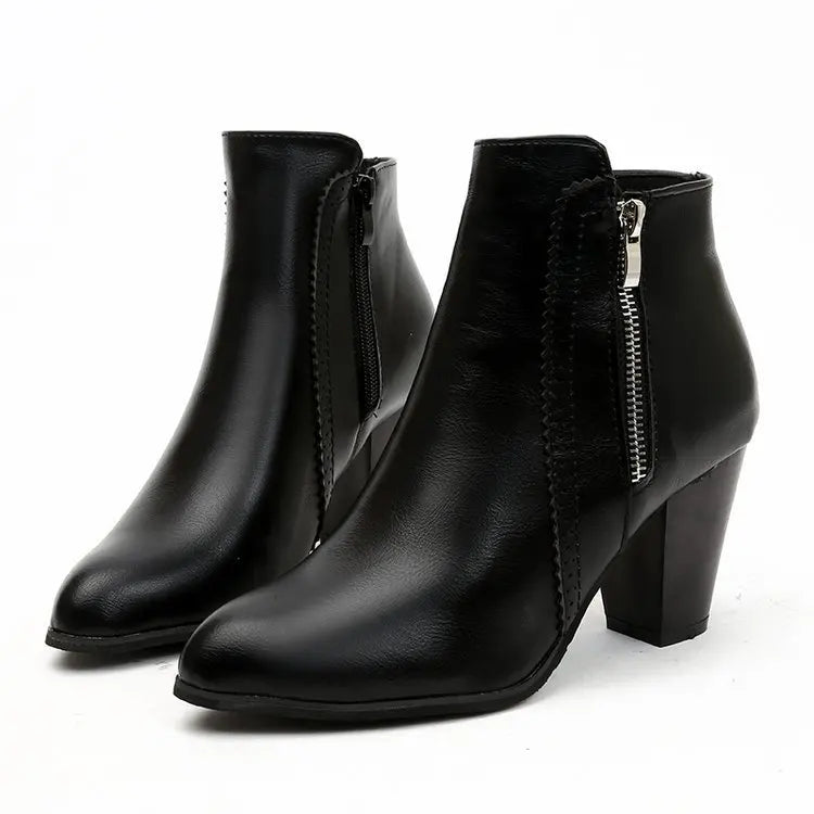 Anuk Leather Ankle Boots