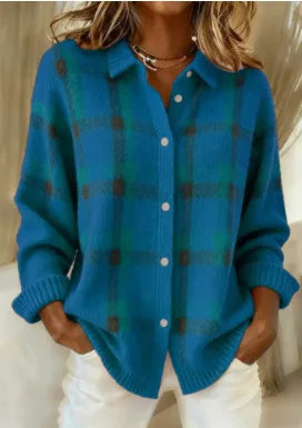 Fiona Plaid Knit Cardigan