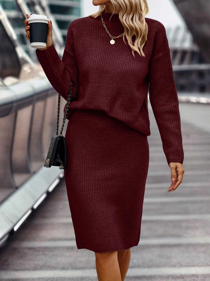 Ines Ribbed Knit Skirt Set