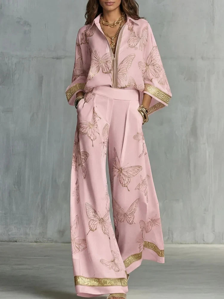 Brialia Butterfly Print Lounge Set