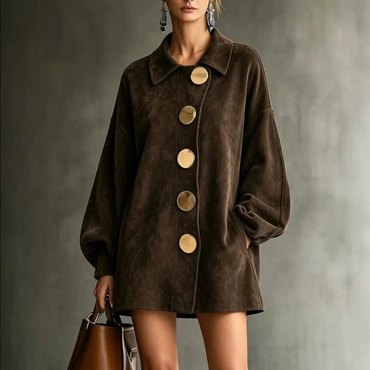 Odalys Button Front Suede Jacket