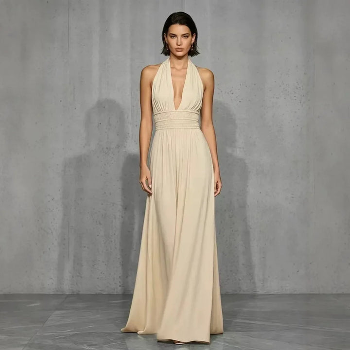 Olyssia Elegant Halter Maxi Dress