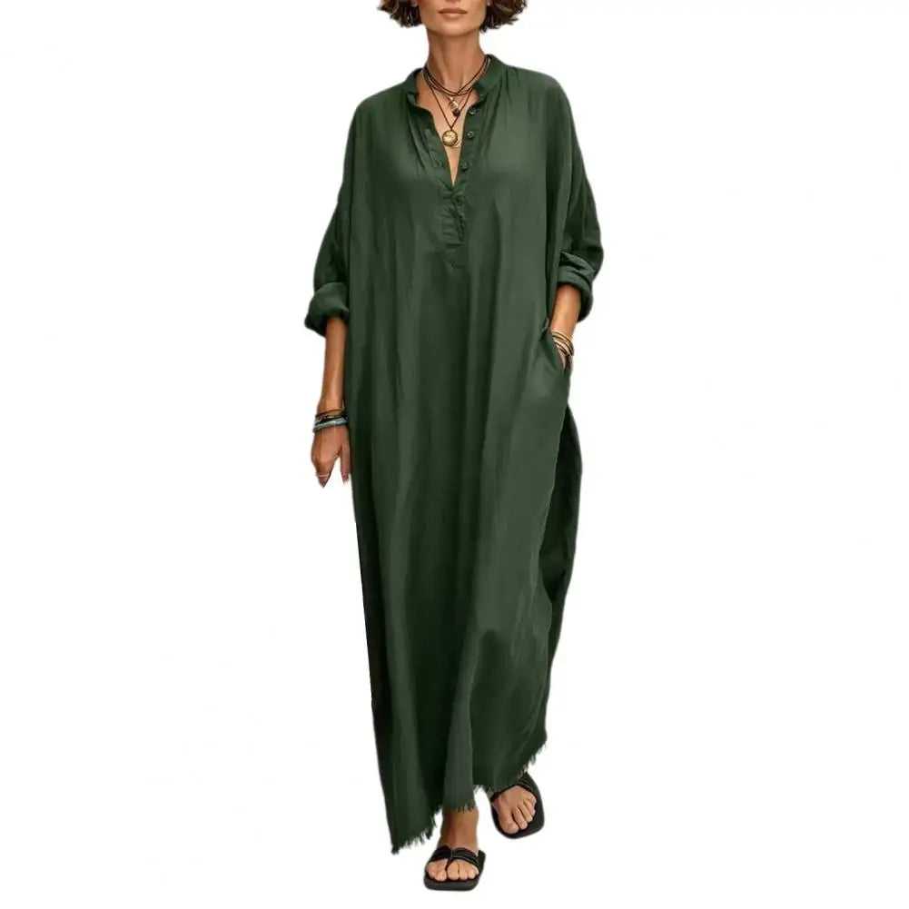 Natalie Casual Maxi Shirt Dress