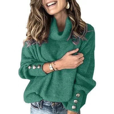 Halston Turtleneck Ribbed Sweater