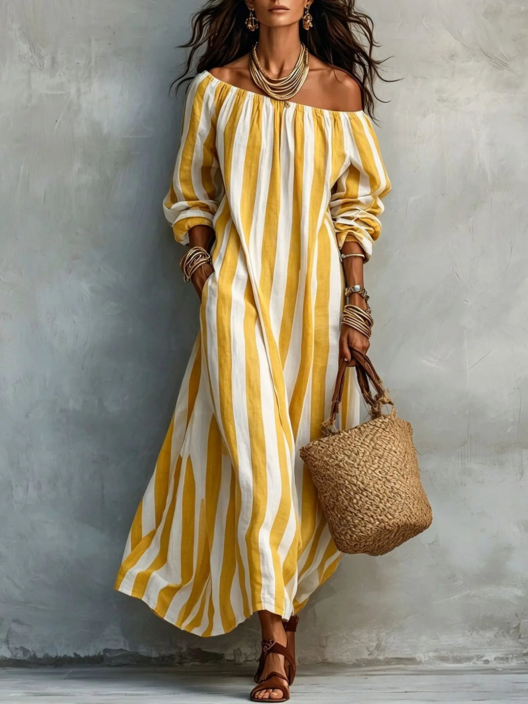 Serenya Off Shoulder Maxi Dress