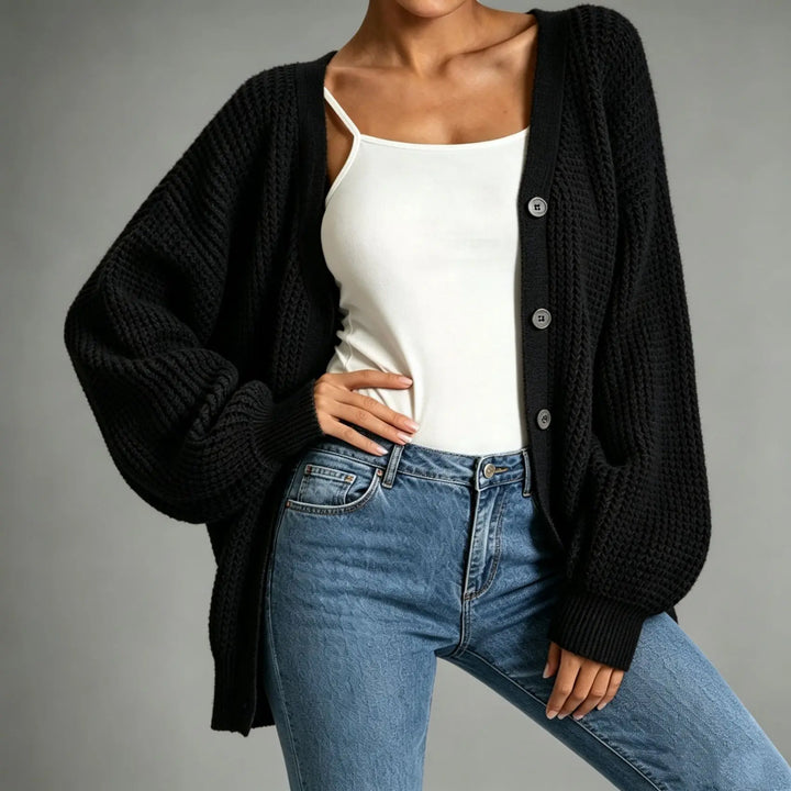 Genevieve Waffle Knit Cardigan