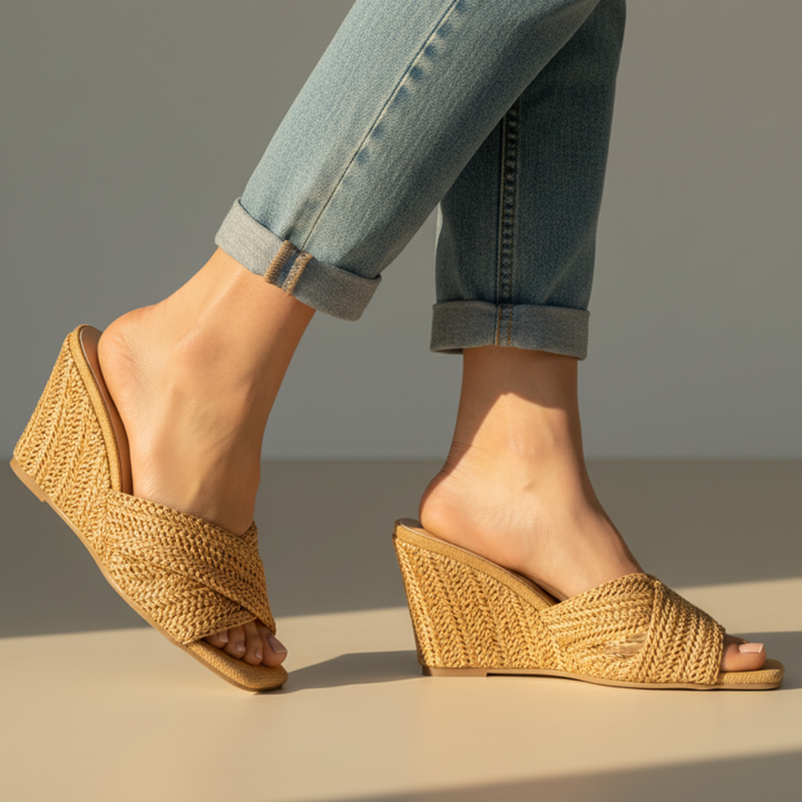 Valencia Raffia Platform Sandals
