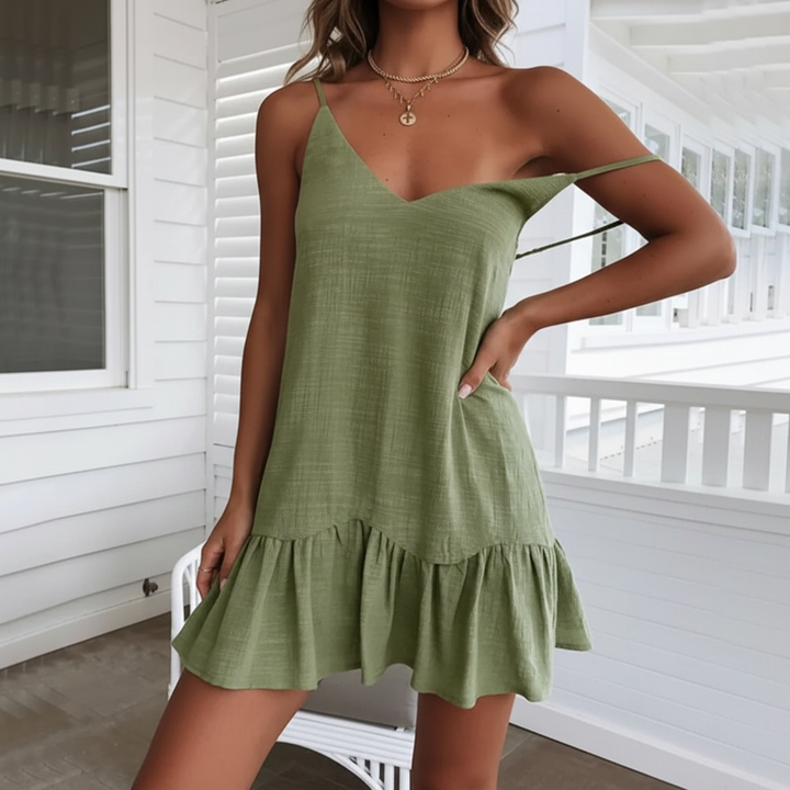 Shiloh Linen Ruffle Dress