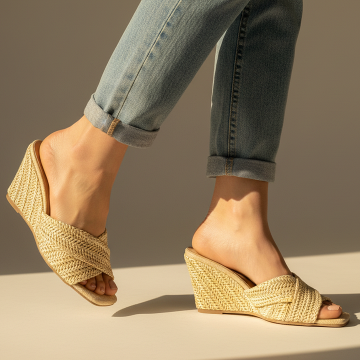 Valencia Raffia Platform Sandals